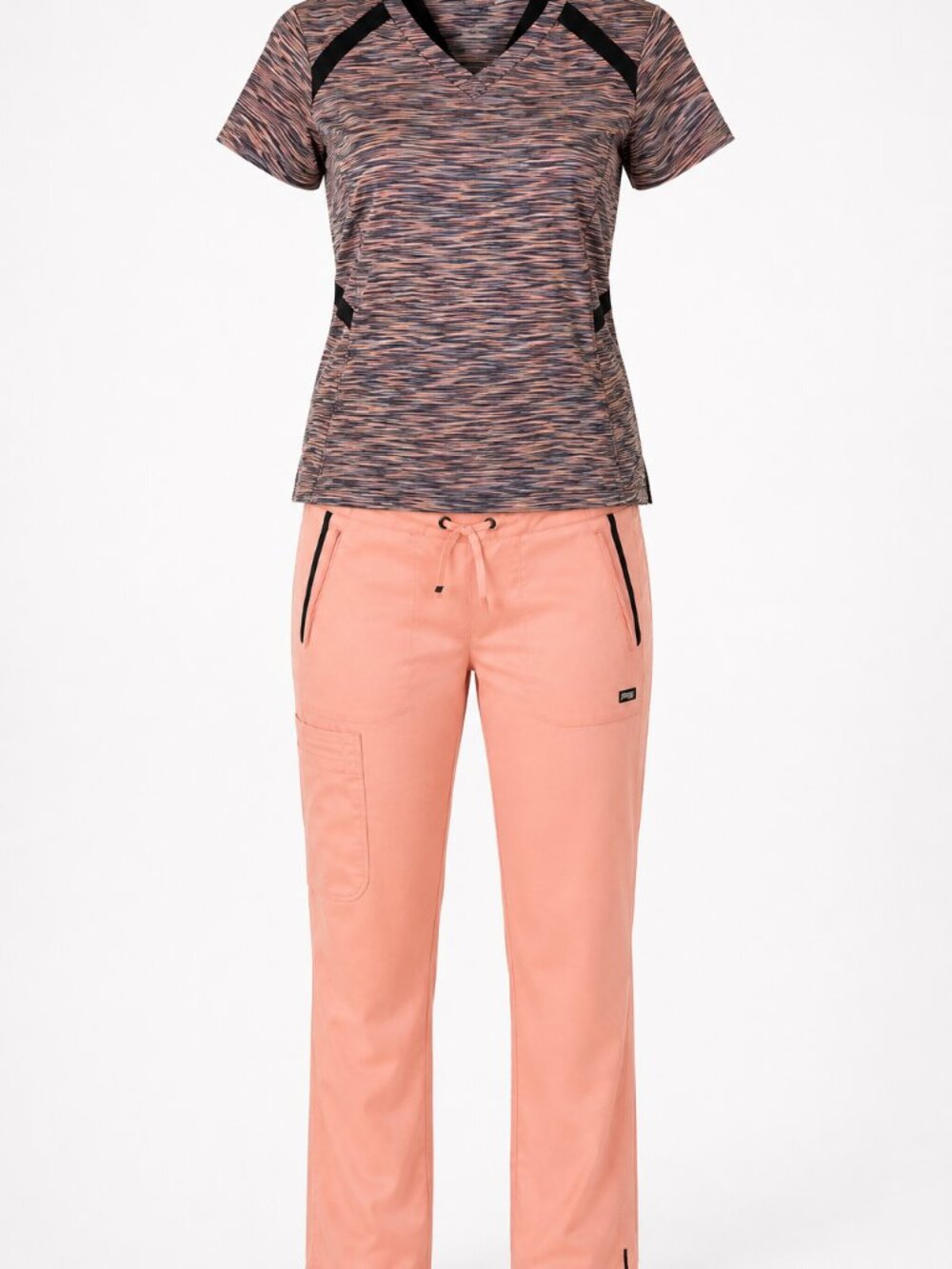 Barco Uniforms Coral Utility Scrub Joggers with Black Zippers